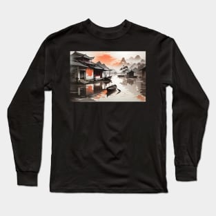 chinese themed art Long Sleeve T-Shirt